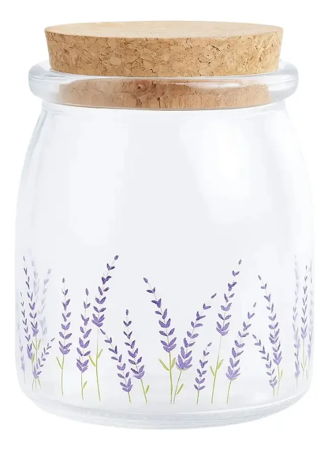 Pote Redondo Com Tampa De Cortiça Provence 200ml Vidro Lyor