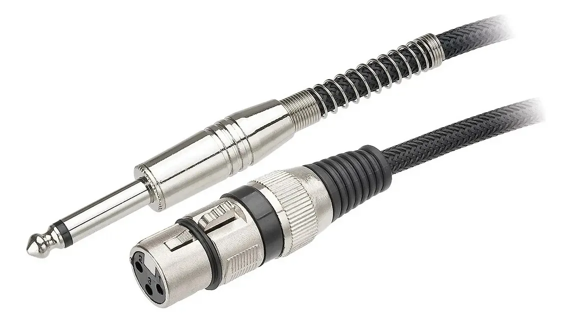 Cabo P10 Mono X Xlr Fêmea Têxtil 5 Metros