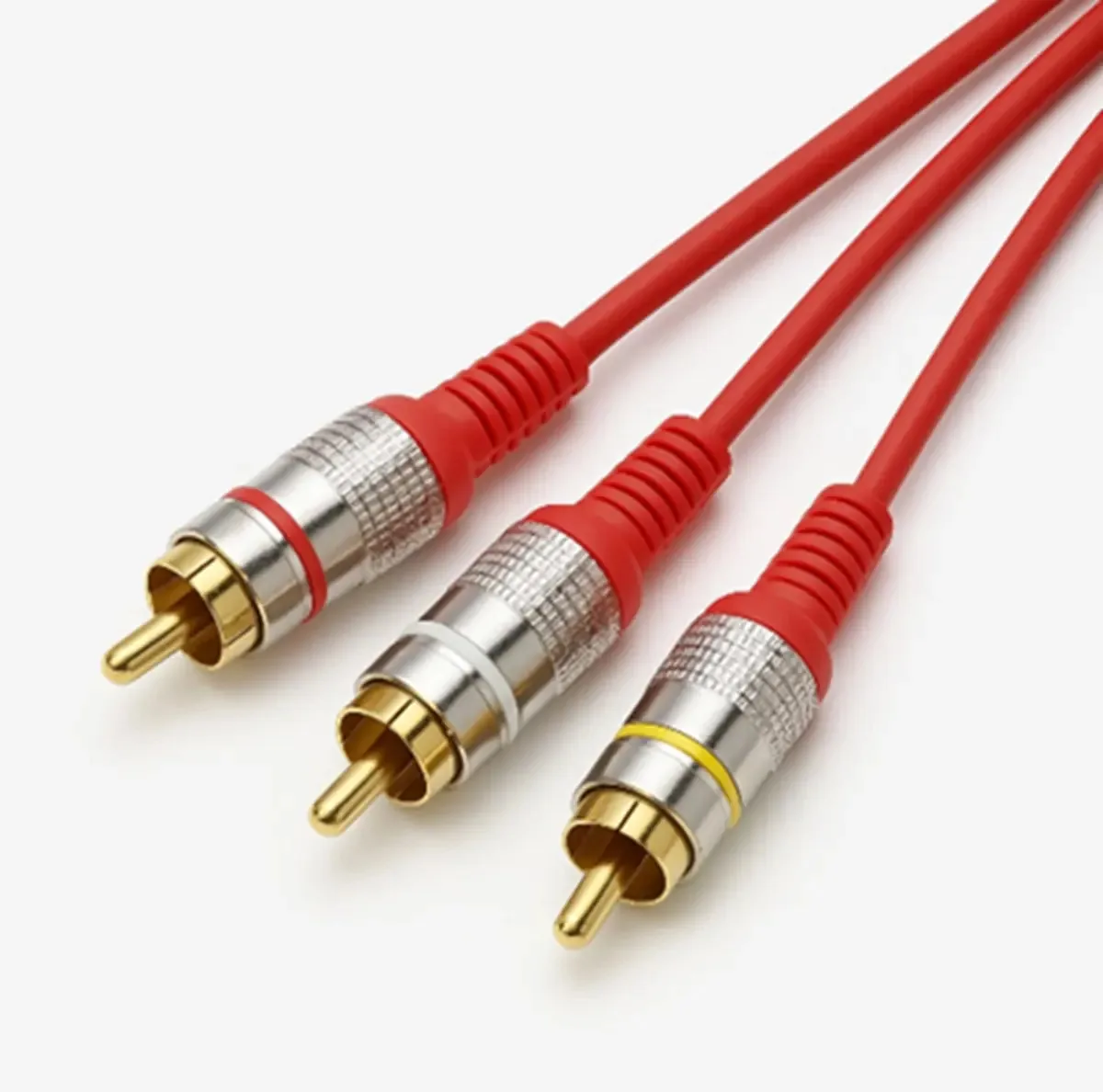 Cabo 3 Rca Gold Fitz 5m Vermelho - Áudio E Vídeo Premium