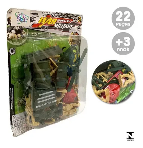 Bonecos Soldado 22pçs Miniatura Exército Com Acessórios
