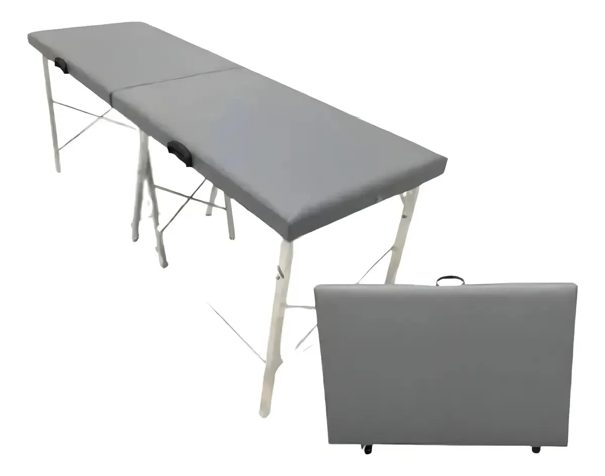 Maca Portátil ArtPuff Brasil Dobrável Aluminio Para Massagem Estética Cinza