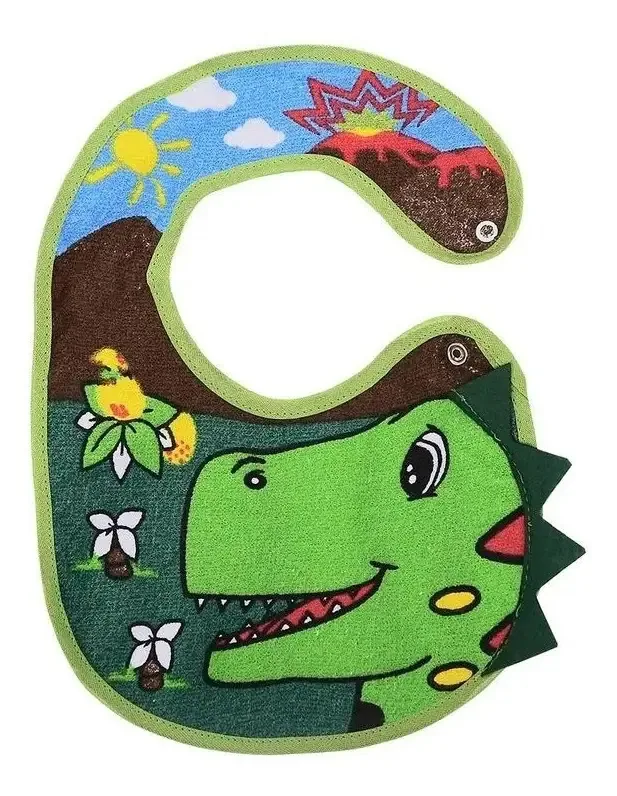 Babador Impermeável 3d Vários Bichinhos - Bambi Dinossauro