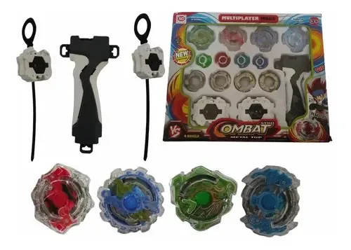 Beyblade Burst Turbo - 4 Blay Blades + 2 Lançadores + 1 Grip