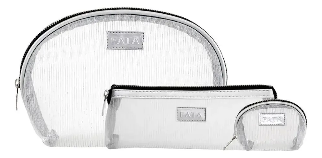 Kit 3 Necessaires Maquiagem Feminino Organizador Latito Fata