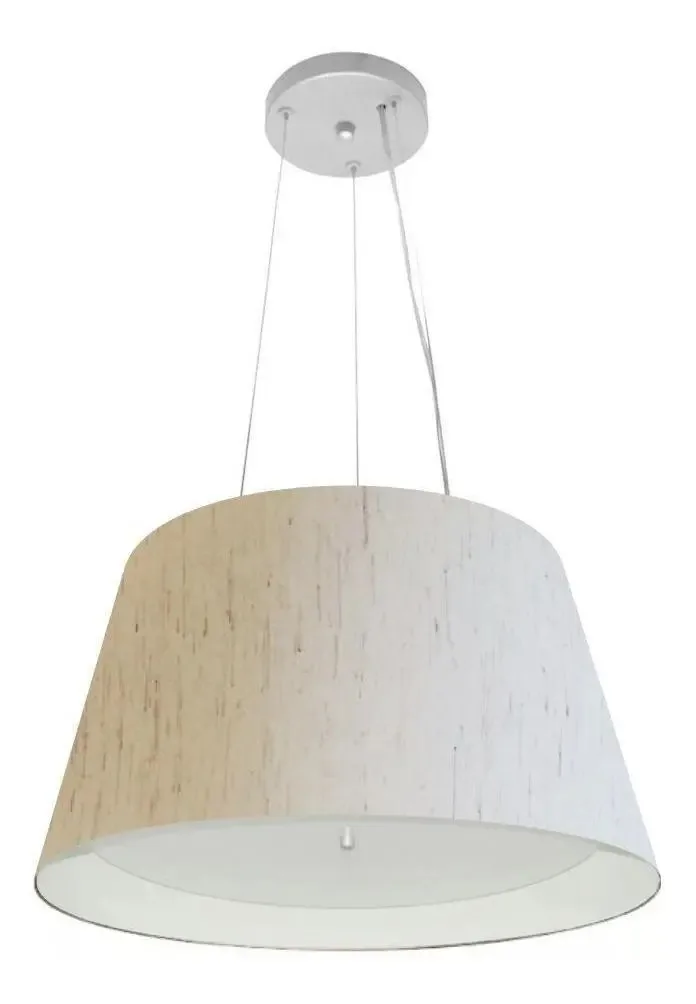 Lustre Pendente Cone Md-4119 40x30cm Linho/branco Bivolt