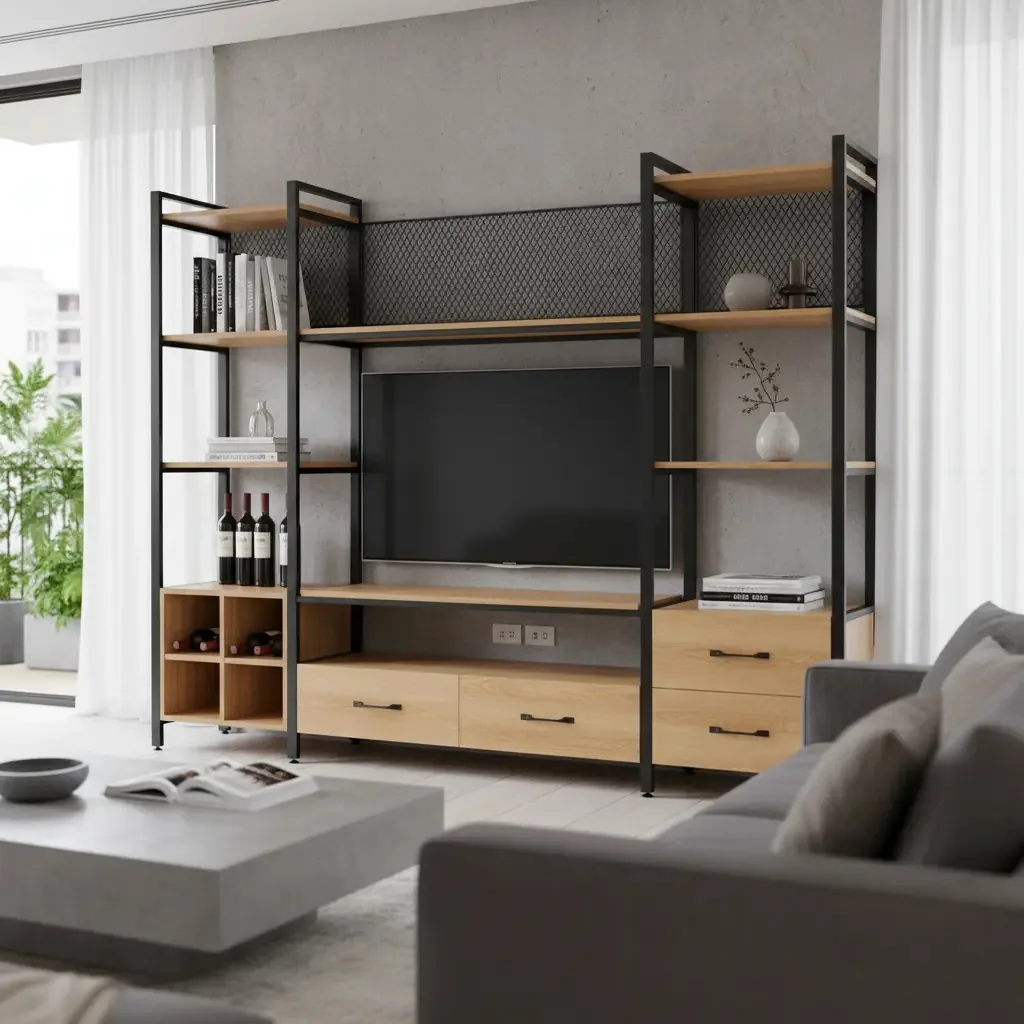Estante Para Sala Com Suporte Para Tv - Plank W20