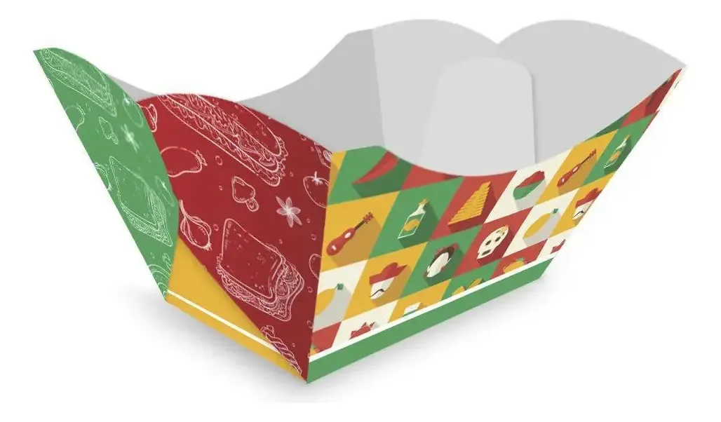 Embalagem Bandeja Multiuso E Nachos P Verde E Vermelho 500un