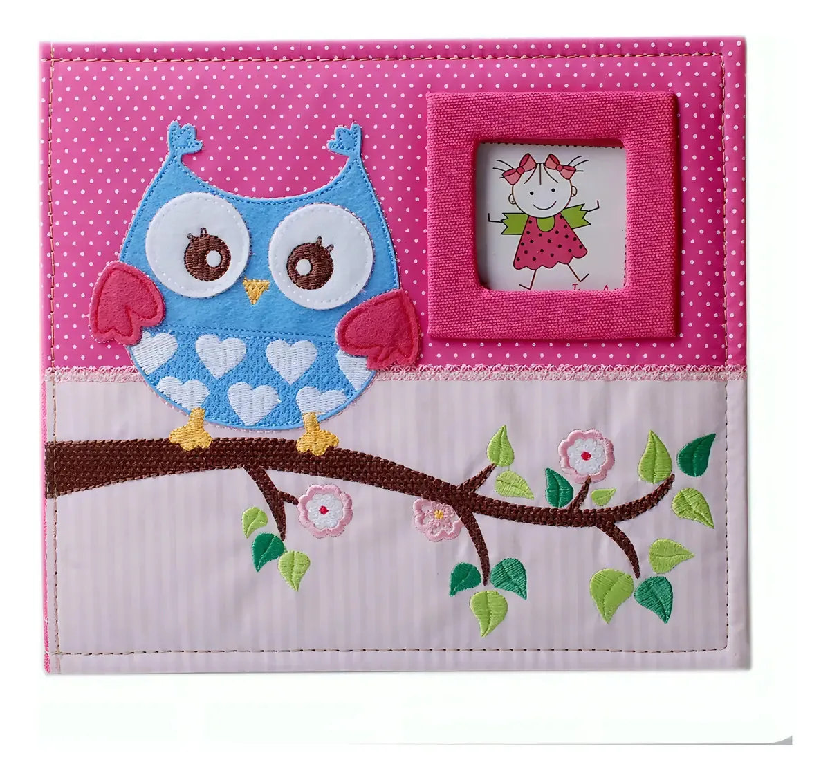 Álbum de Fotos Bordados Bebê 60 Fotos 15x21 Rosa