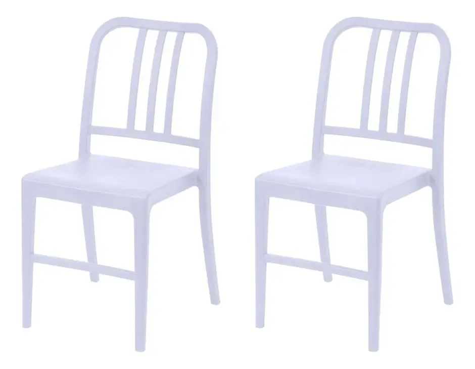 Kit 2 Cadeiras Navy Branco - Or Design