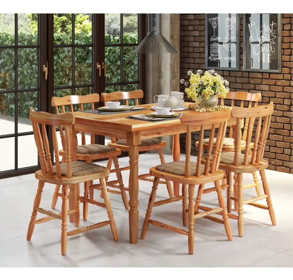 Conjunto De Mesa Piratini Com 6 Cadeiras Daiana