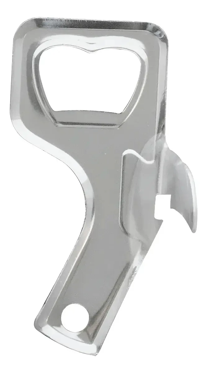 Abridor de Latas e Garrafas Inox 9 cm Cinza Manivela
