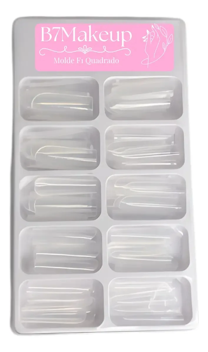Molde F1 Unhas Naturais Unhas em Gel Polygel Curvatura C 100pcs B7 Makeup