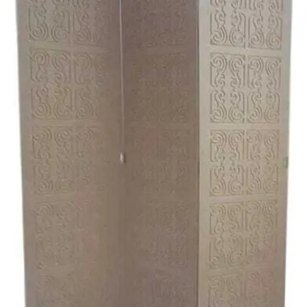 Biombo 3 Folhas 129x180cm Mdf Modelo 2 Gravado Cru