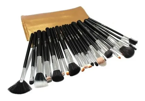 Kit Pinceis Maquiagem Profissional Com Estojo