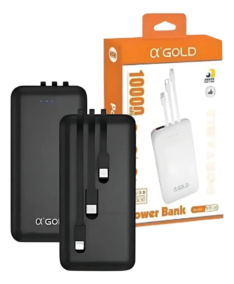 Carregador Portátil 10.000mah Adaptador 3 Entradas-Branco 078-20