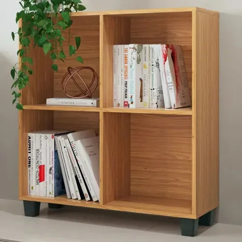 Estante Para Livros Colmeia 4 Nichos 100% Mdf Freijó C53 - Cor Marrom-claro