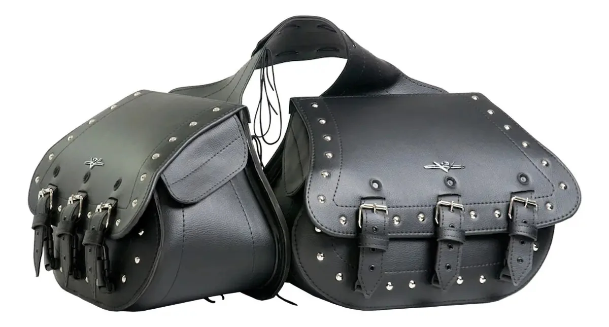 Alforge Lateral - Modelo Western (com Enfeites) - Preto