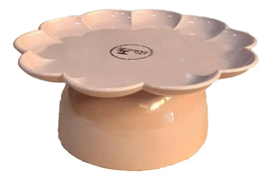 Boleira Flor com Pé de Policarbonato para Doces e Cupcakes