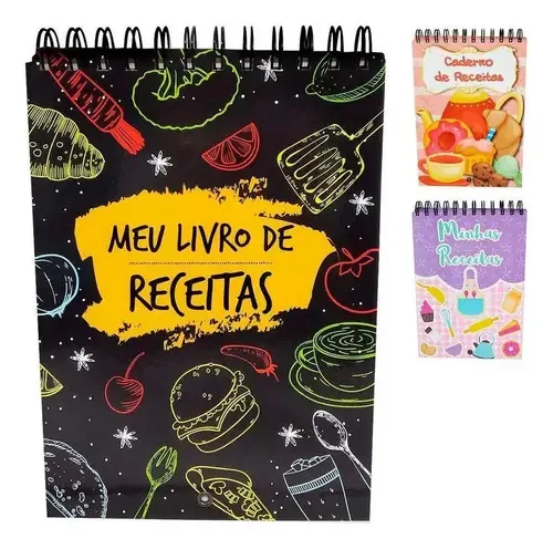 Caderno De Receitas 96 Folhas Cores Sortidas - Wincy