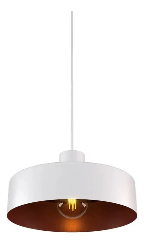 Pendente Dritto M Branco E Bronze Orluce