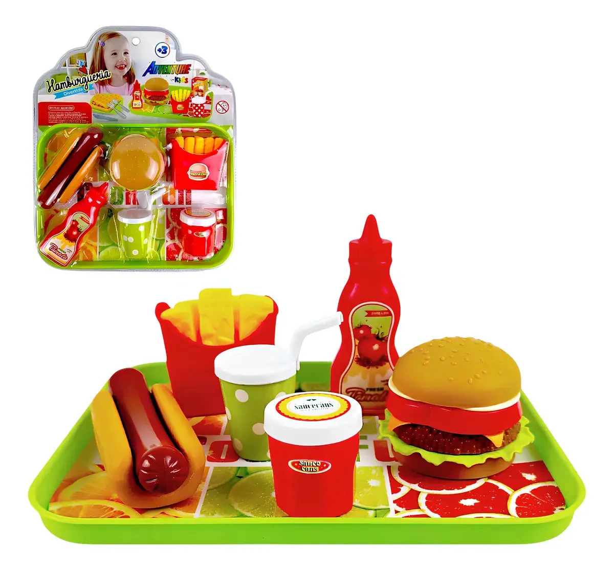 Brinquedo Kit Fast Food Lanchonete Completo Hambúrguer