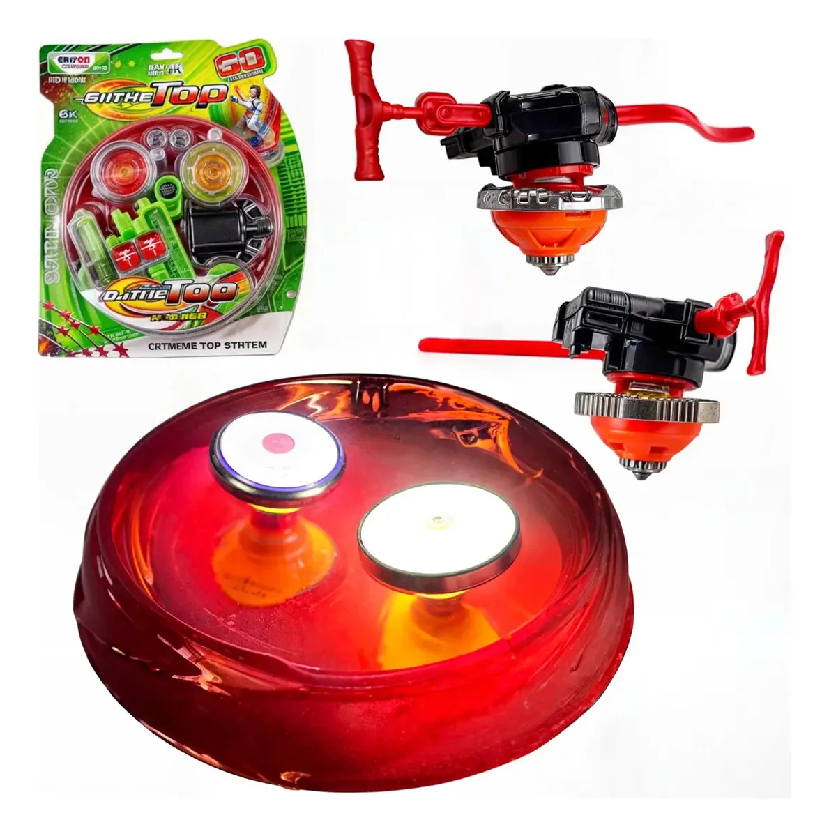 Brinquedo Piões Beyblade Luz Led Tornado Arena Lançadores