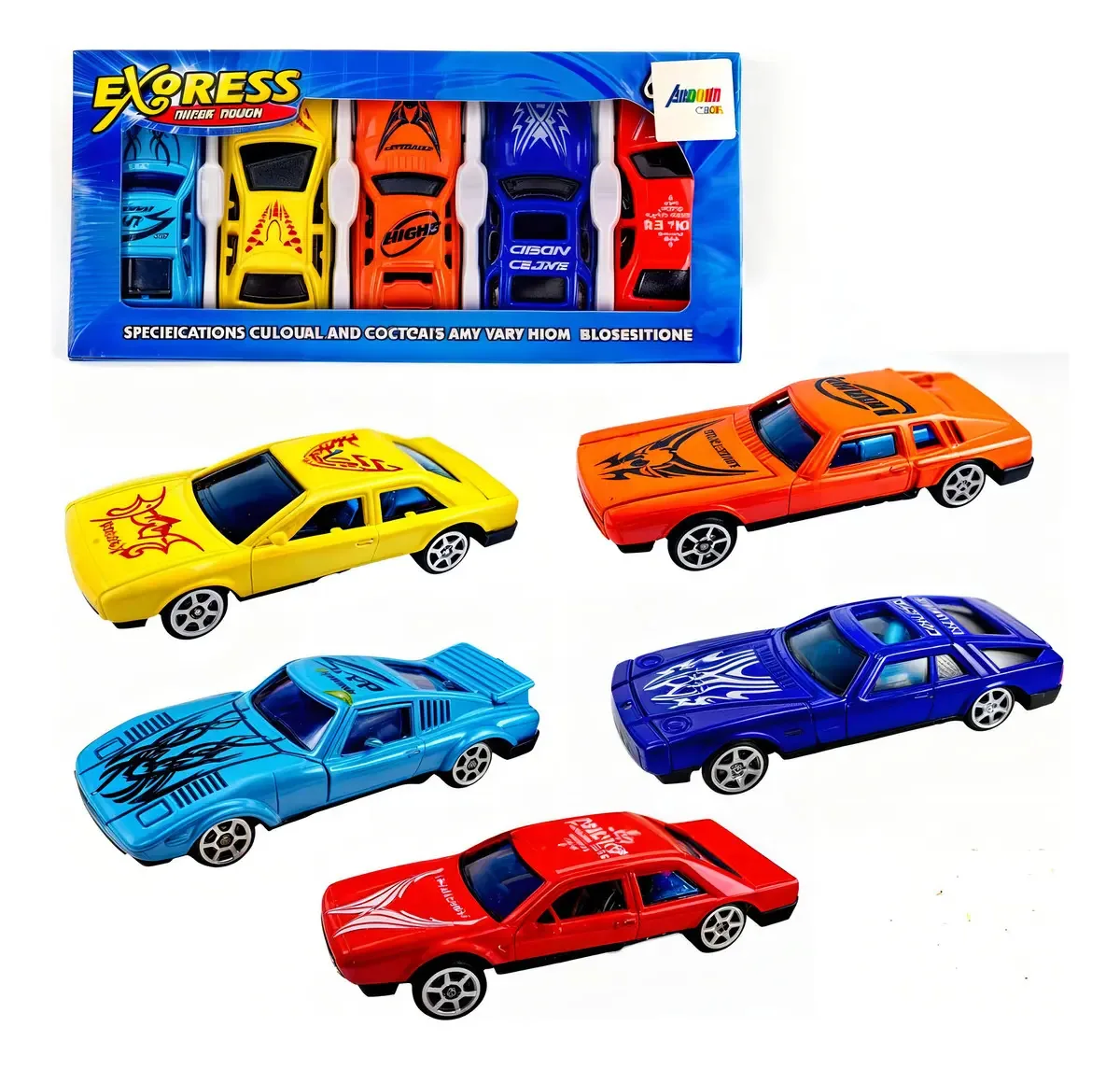 Kit 5 Carrinhos Miniaturas Brinquedo Company Kids