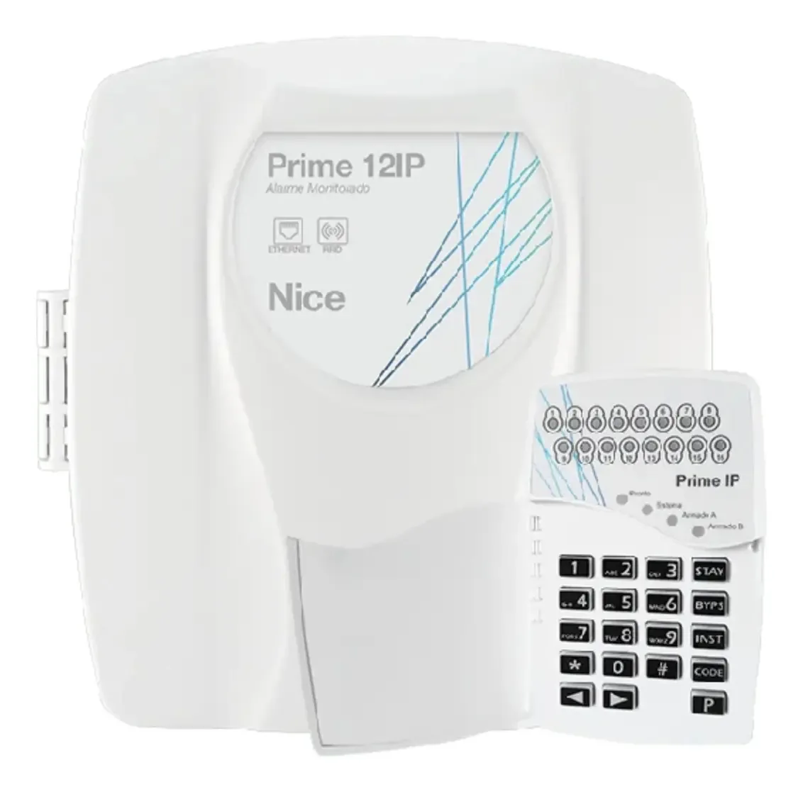 Alarme Genno Prime 12IP Monitorado Branco com Teclado LED Conectividade IP