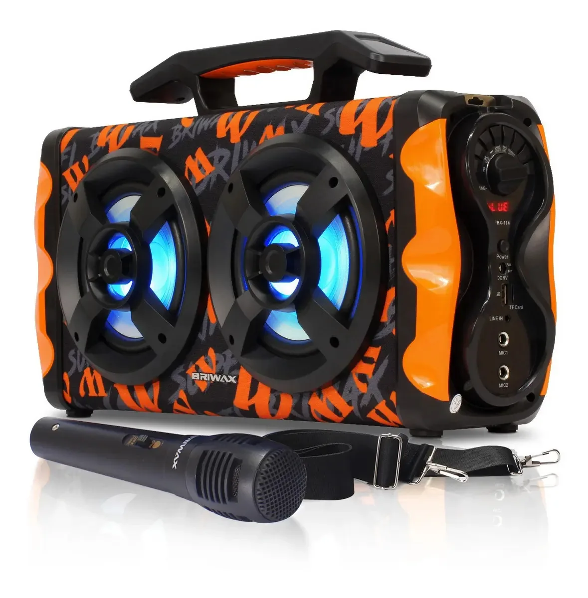 Caixa Som 180w Bluetooth Karaokê Amplificada Com Microfone