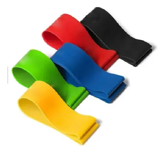 Kit Com 5 Mini Bands Faixas Elásticas Funcional Pilates Yoga