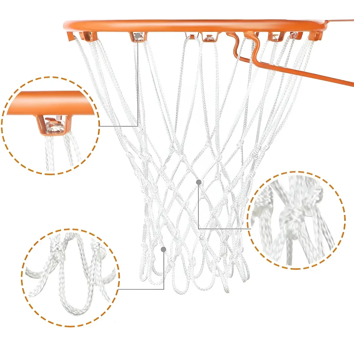 Aro de Basquete Fox Fit 45cm com Rede e Parafusos Material Aço