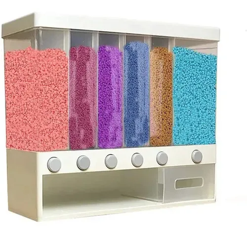 Dispenser P Cereais Com 5 Divisões Alimentos Armazenamento