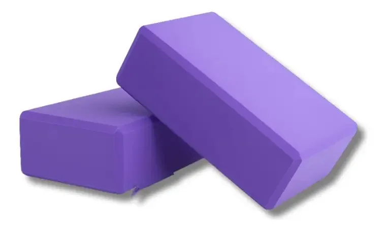 2 Blocos Tijolinho Apoio Para Yoga Pilates Alongamento Zenai Roxo