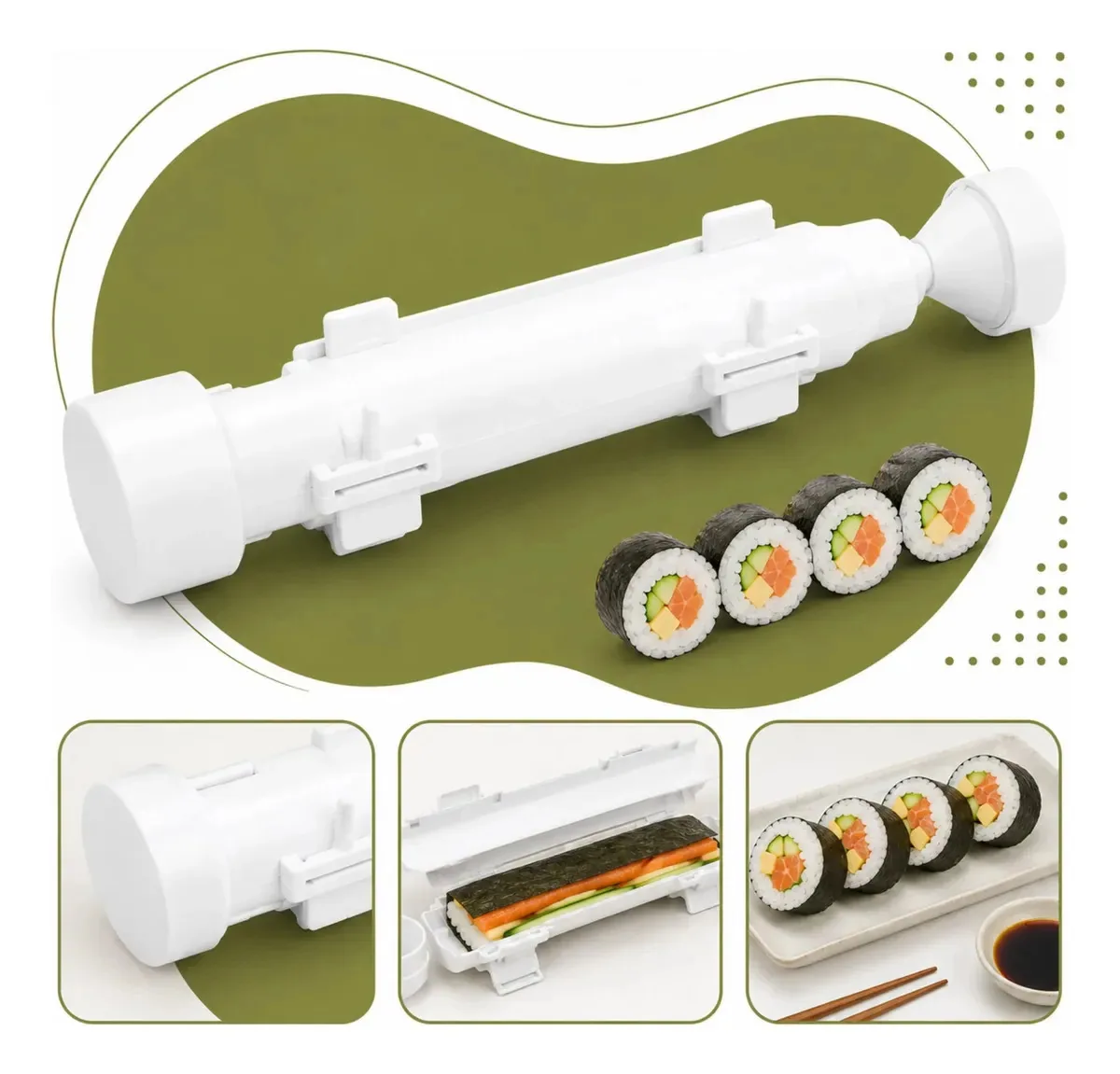 Sushi Roller Molde Fazer Sushi Enrolador Manual Casa