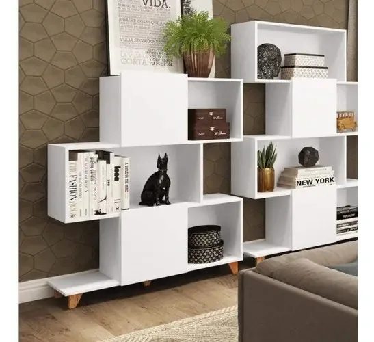 Estante 2 Portas 3 Nichos Be Mobiliário Branco Tx Eiwt
