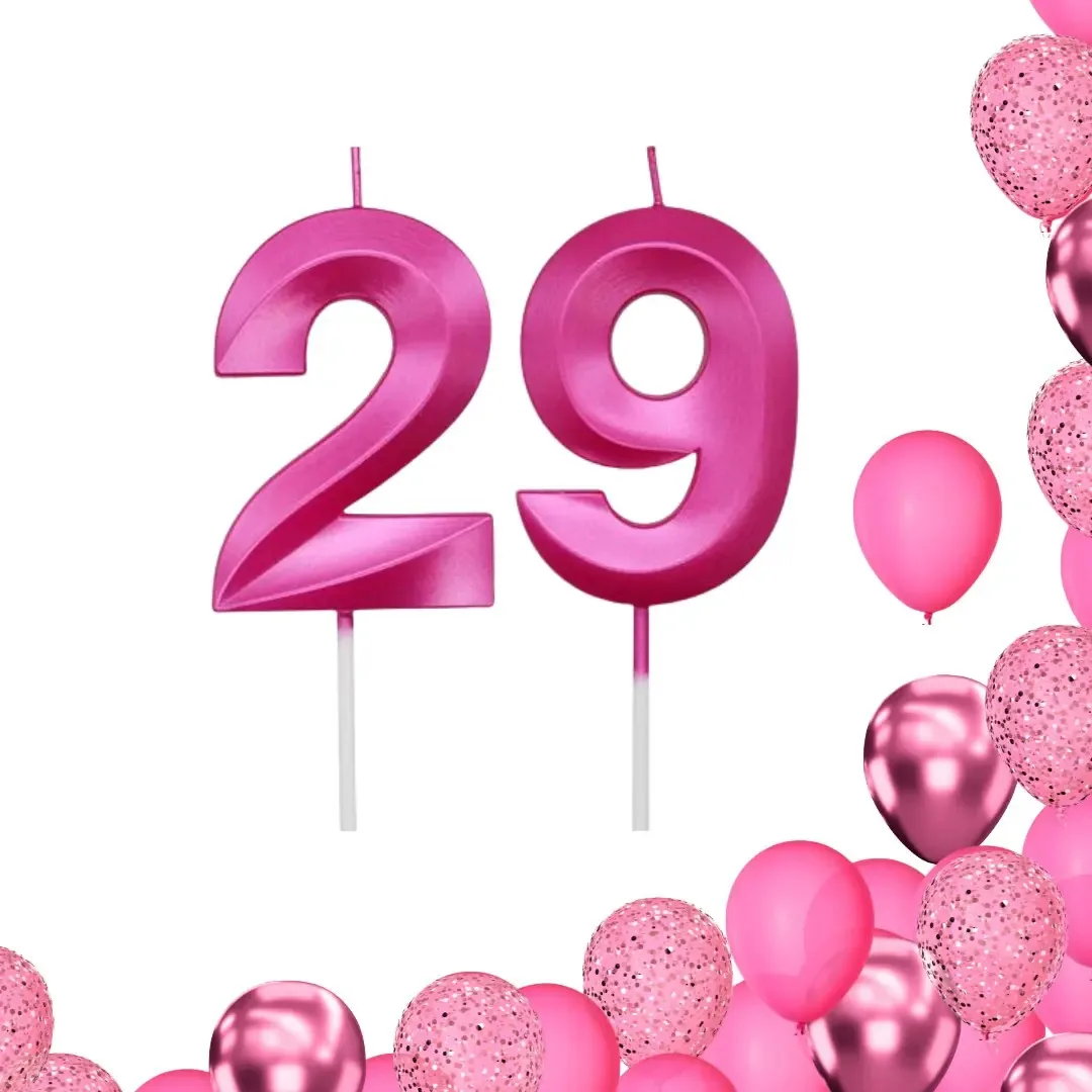 2 Velas De Aniversario Numero Rosa Pink Idades Diversas
