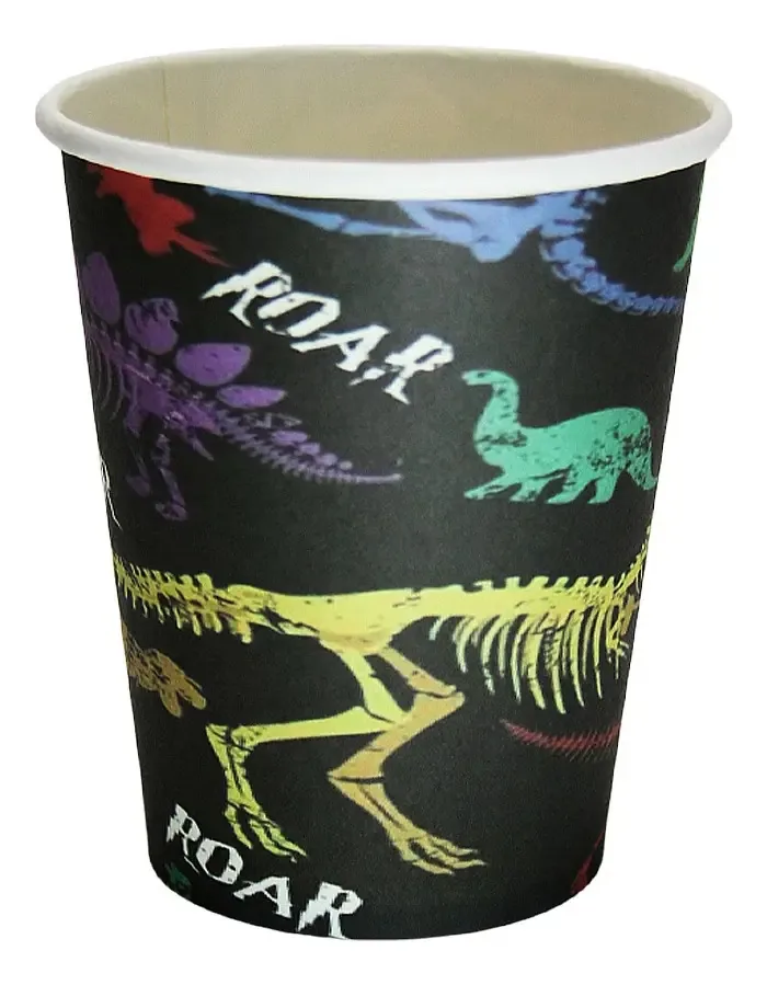 Kit 10 Copos Descartáveis de Papel 270ml Silverfesta Tema Dinossauros