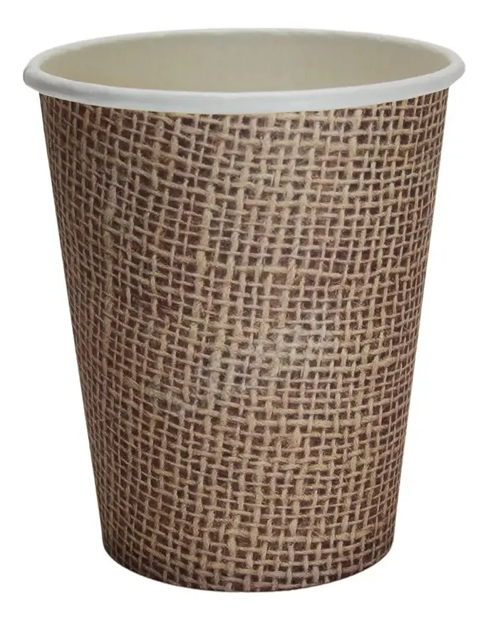 Kit 10 Copos Descartáveis Papel 270ml Silverfesta Biodegradável Estampa Juta