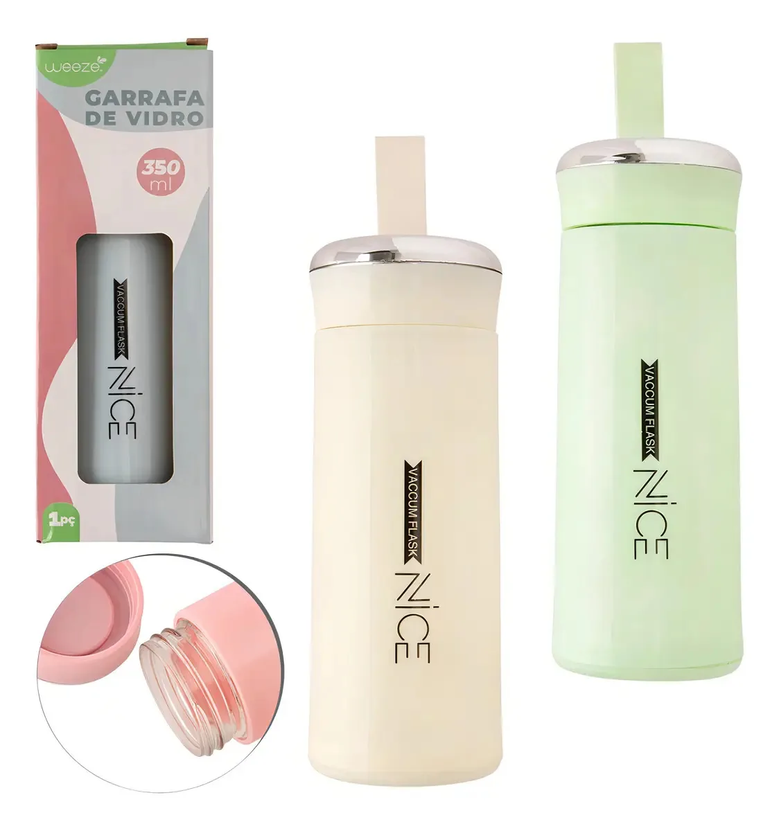 Garrafa 400ml Vidro E Plastico Pp 175x65x175cm Cb3447