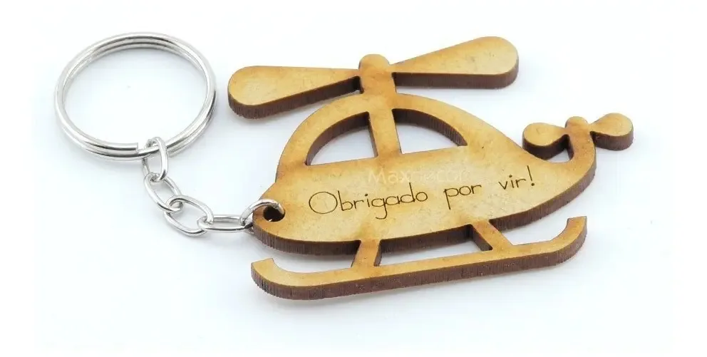 40 Chaveiros Lembrancinha Mdf - Infantil - Helicóptero
