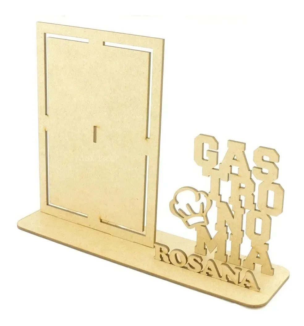 10 Porta Retrato Display Mdf - Lembrancinha Gastronomia Cor Palha