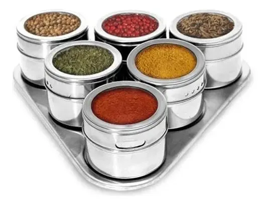 Porta Temperos E Condimentos Magnético Com Bandeja