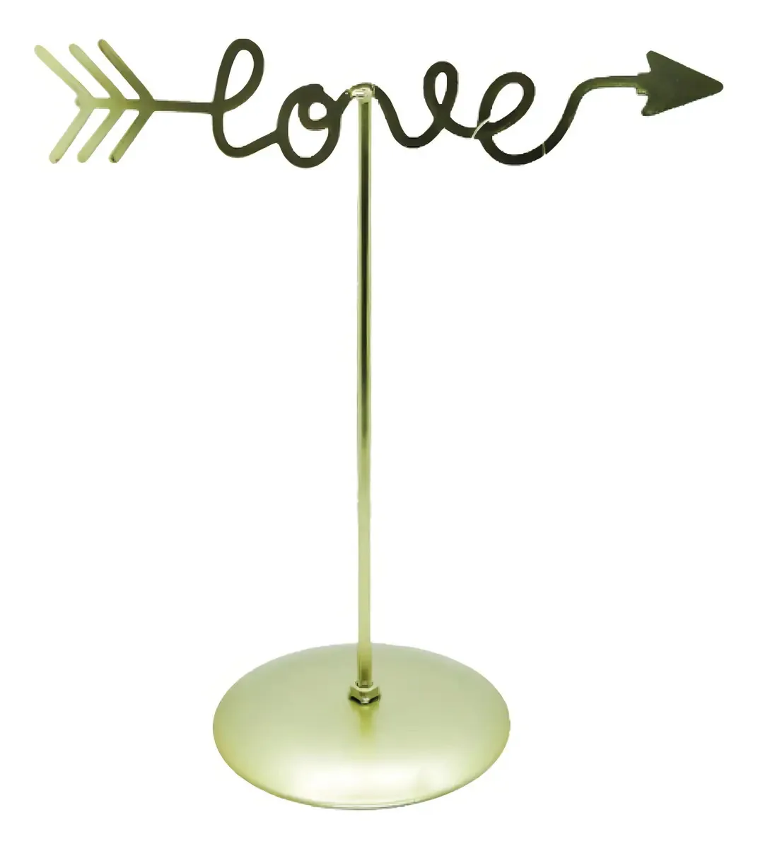Porta Joias Aramado Com Base Metalizada - Love 22x21x10cm