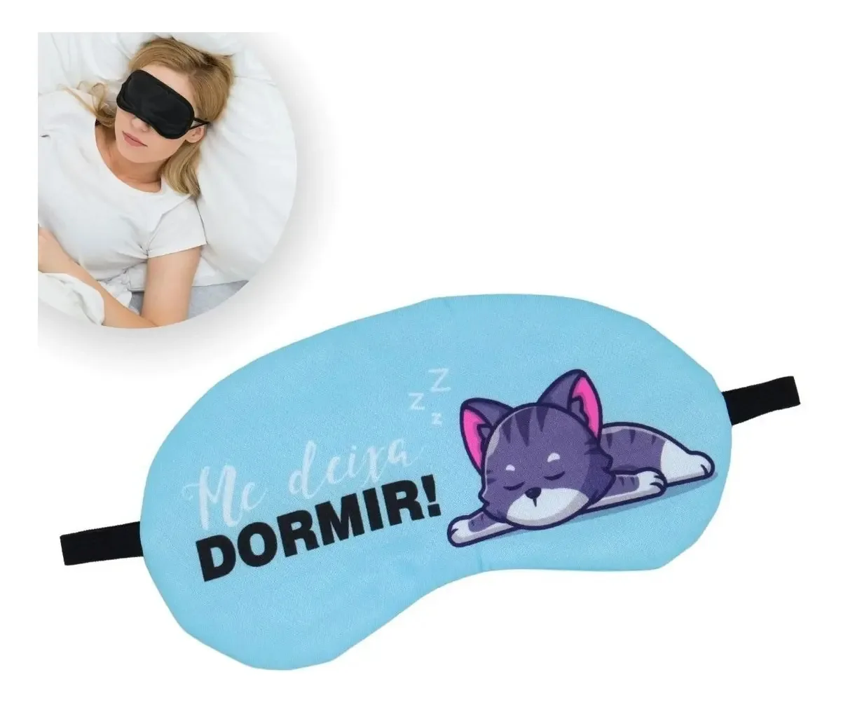 Máscara De Dormir Tapa Olhos Sem Luminosidade Durma Bem Cor Preto/cinza Me Deixa Dormir