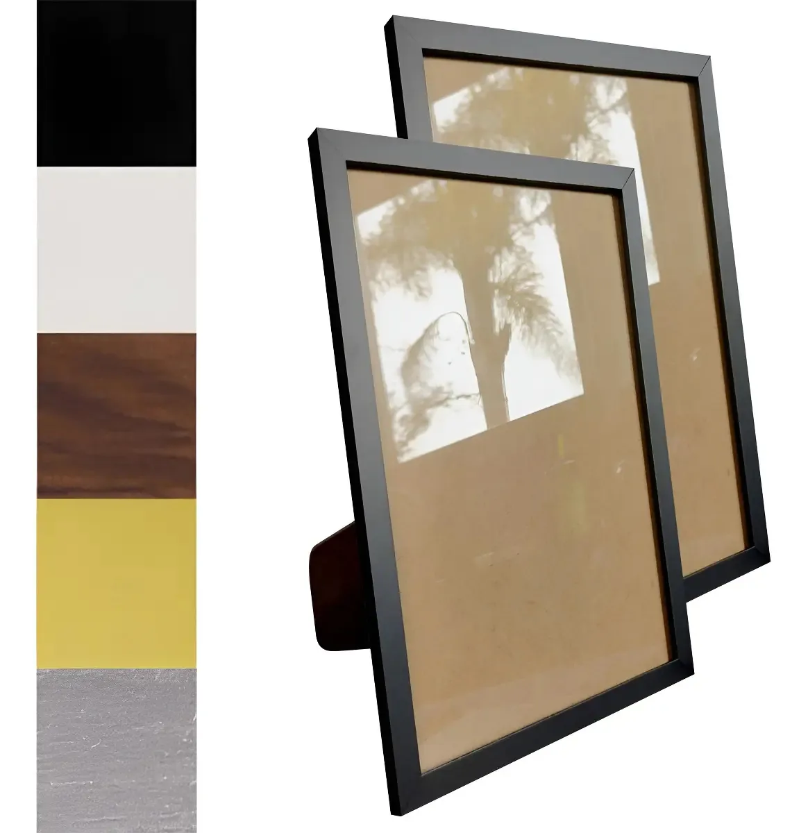 Kit 10 Porta Retratos 10x15cm Moldura Minimalista E Acetato Cor Preto