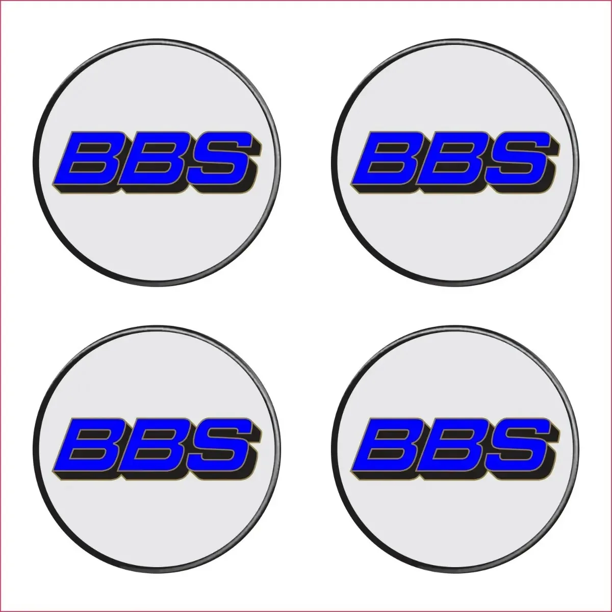 Adesivo Centro Roda Bbs Cromado Resinado azul Cor Branco Adesivo Resinado