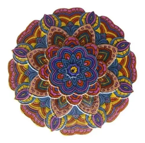Mandala Em Resina Para Decoração Azul Rosa E Amarela