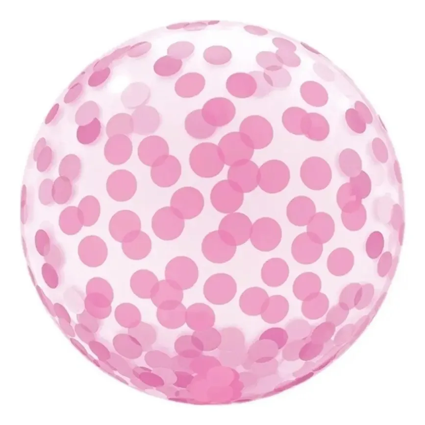 Balão Bubble Com Confete Rosa - 18 Polegadas