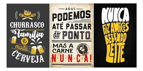 Kit Plaquinhas Decorativas Cerveja 20x30
