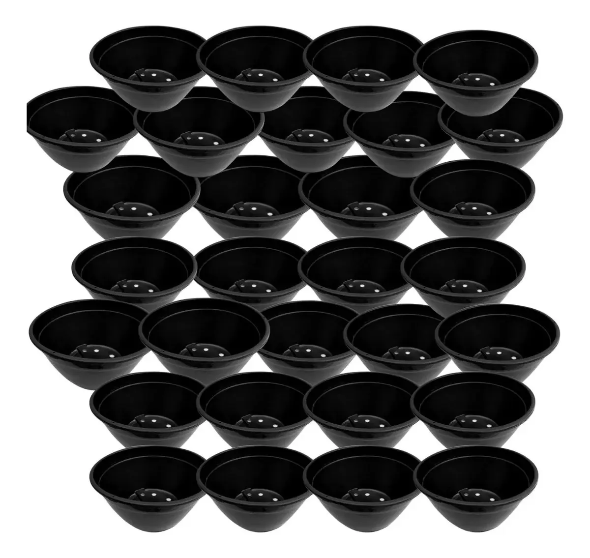 Vaso Decorativo Orquiflora Vaso Cuia Preto Lisa 10cm Com 35 Unidades